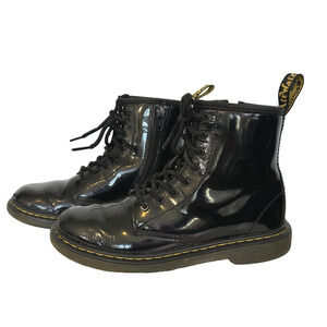 Dr Martens Youth Boots Black Patent Leather Size‎ 3 Classic Kids